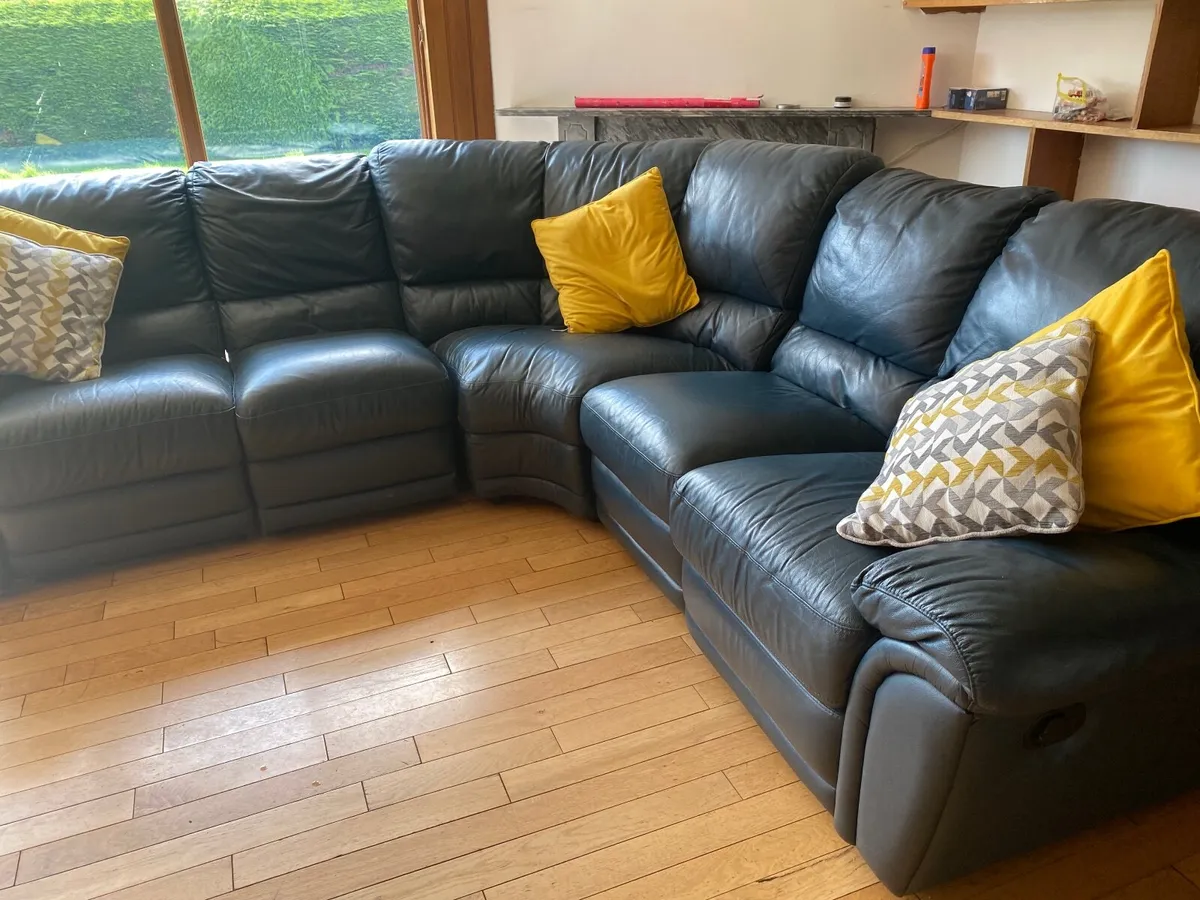 Large Leather Corner Sofa - Image 3