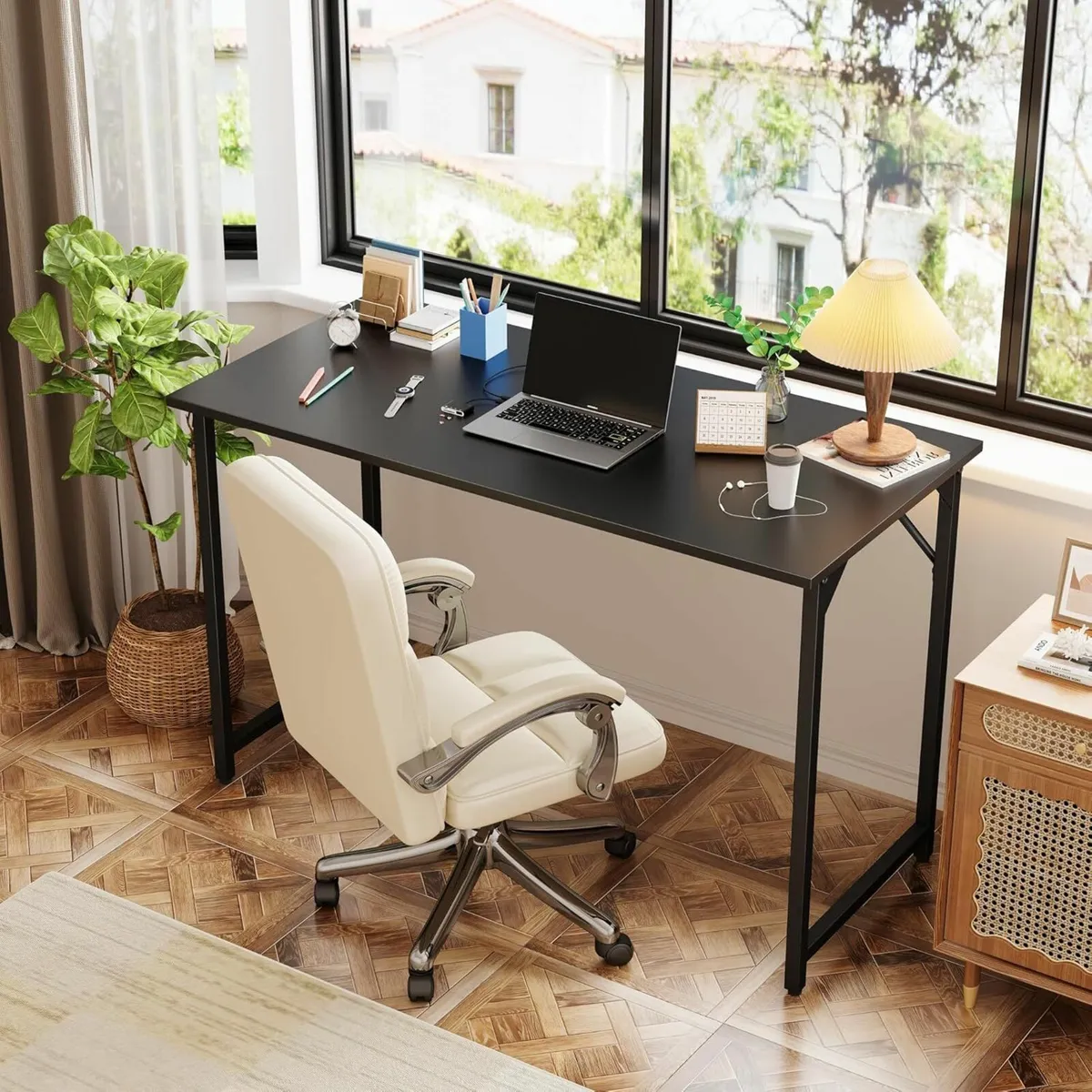 100 cm Computer Office Desk Study Gaming Black - Image 4