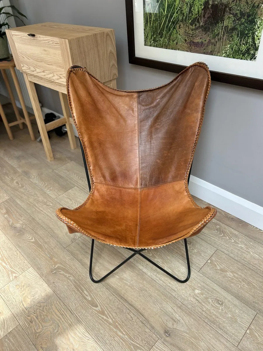 Cayden Tan Leather Chair - Image 1