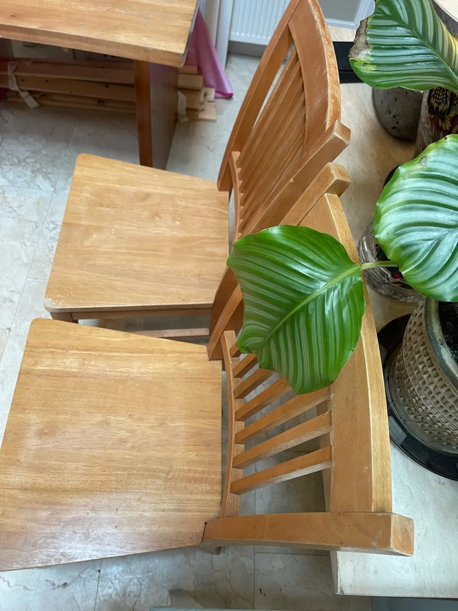 2 x Sturdy Matching Wooden Kitchen Dining Chairs - Image 2