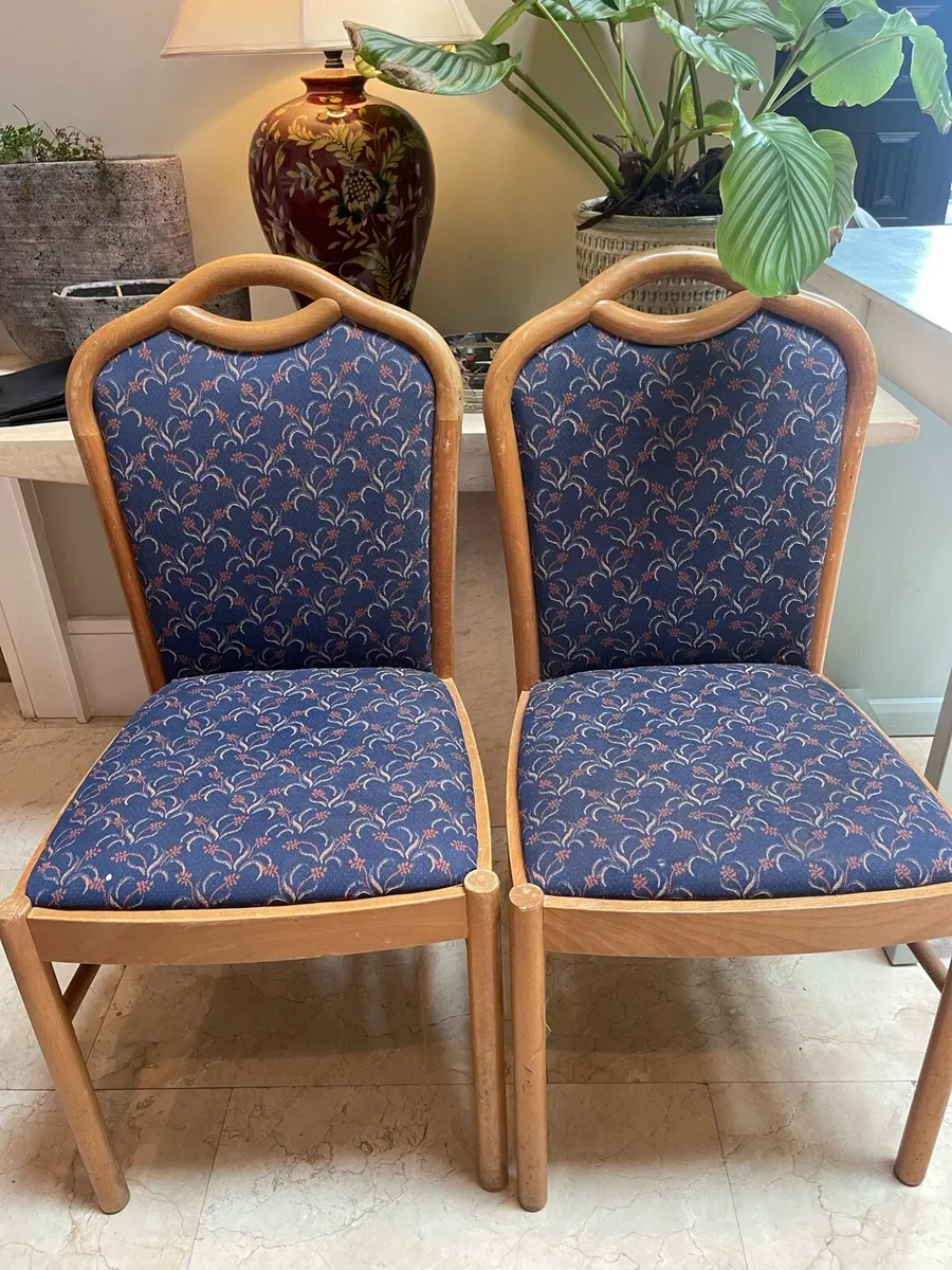 2 x Solid Padded Wooden Dining Chairs - Deliver - Image 1