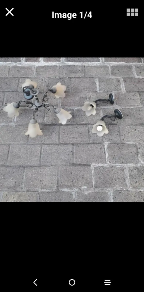5  ARMED. CHANDELIER.  AND  2. WALL. LIGHTS - Image 1