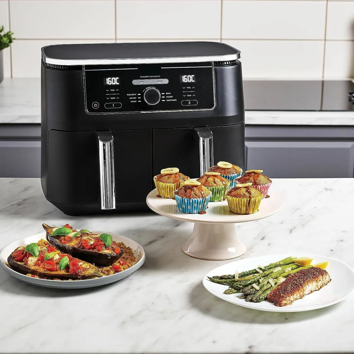 Air Fryer 9.5L Large Capacity With 2-Drawer - Image 3