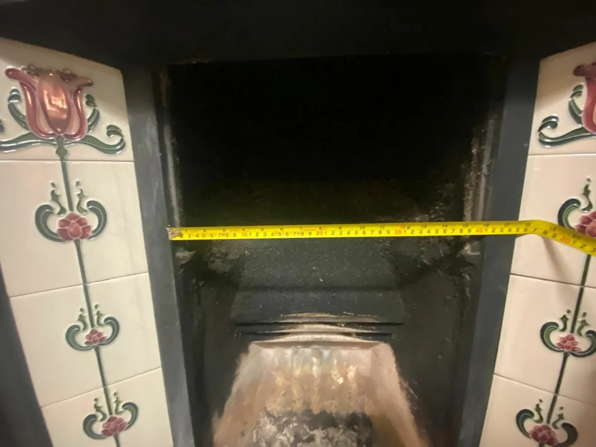 Cast Iron Fireplace with Tile Insert & Slate Heart - Image 2