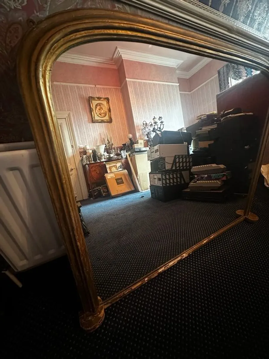 Large gold antique mirror - Image 2