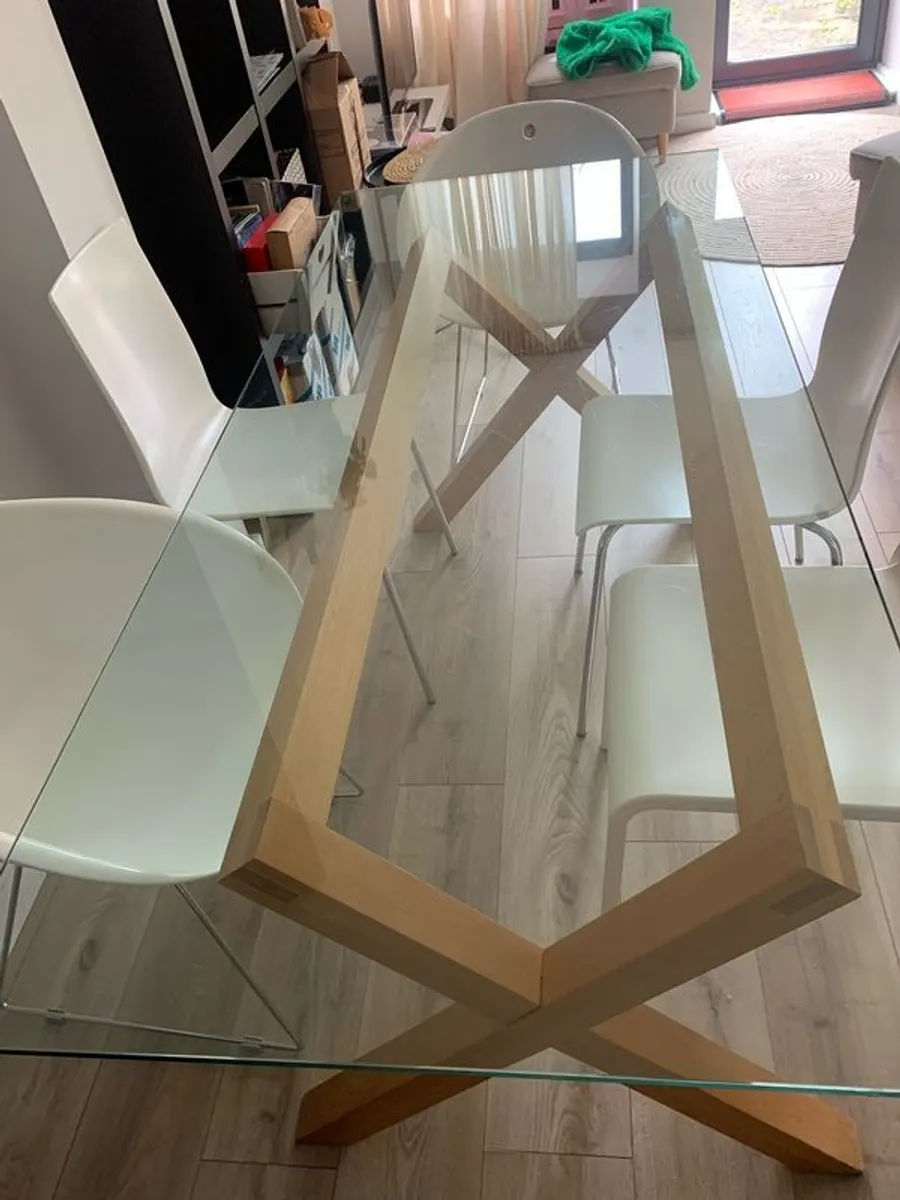 Habitat glass top table - Image 1