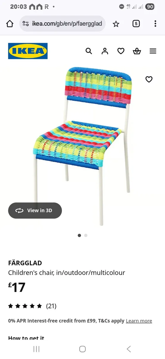 Ikea kids rainbow chair - Image 1