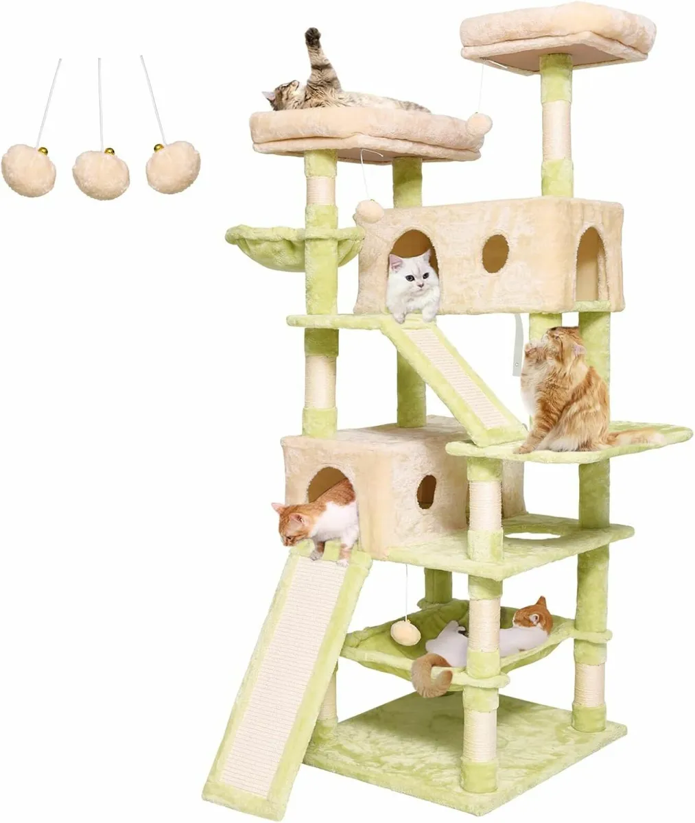 Cat Tower Tree 178cm Condos Scratching Green - Image 1