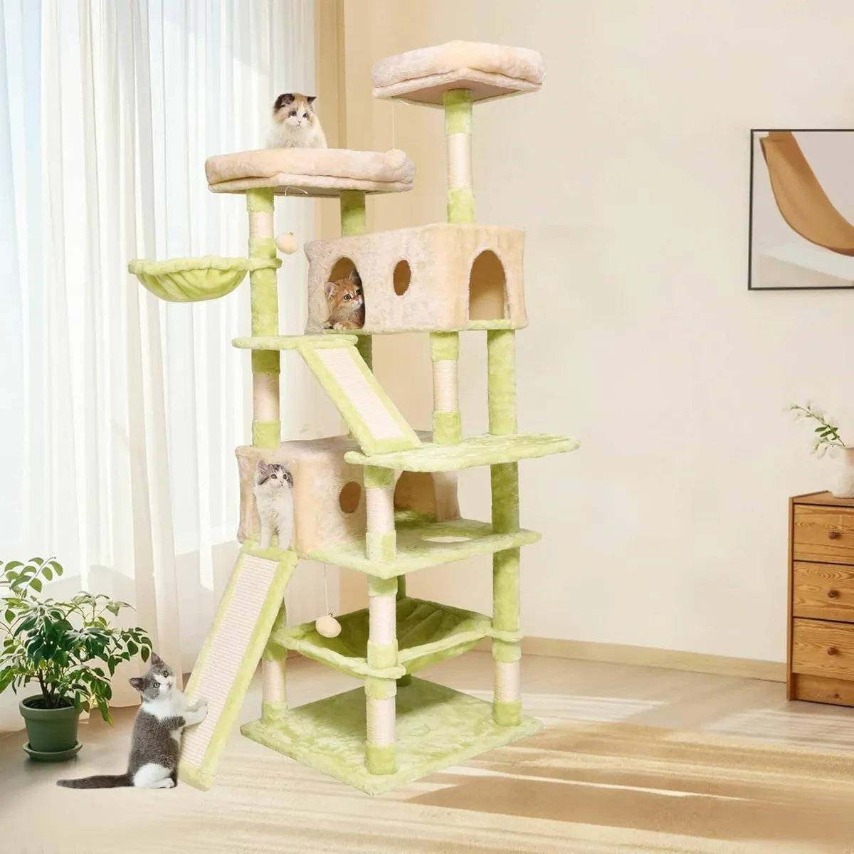 Cat Tower Tree 178cm Condos Scratching Green - Image 2