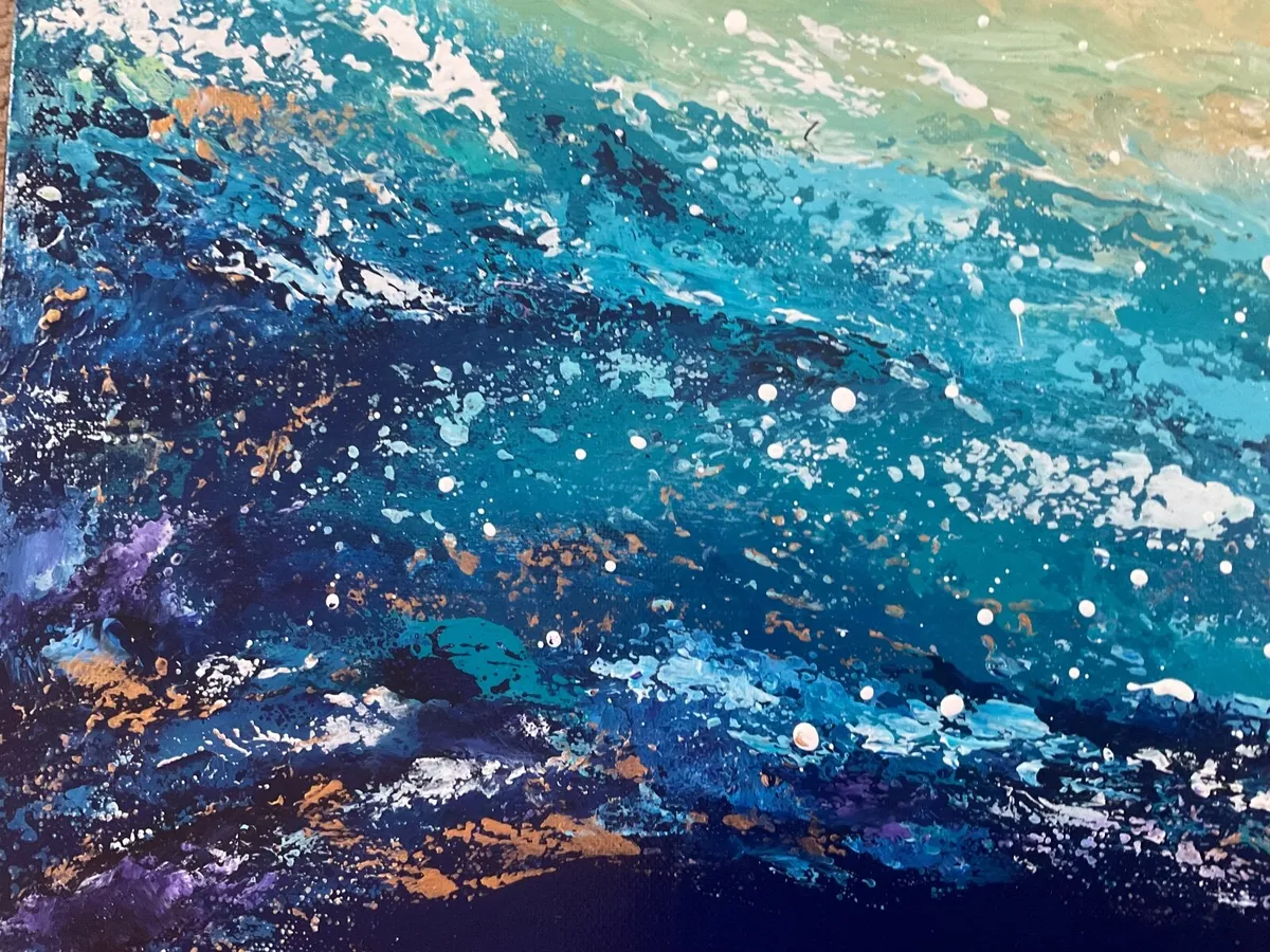 Original textured seascape painting - Image 3