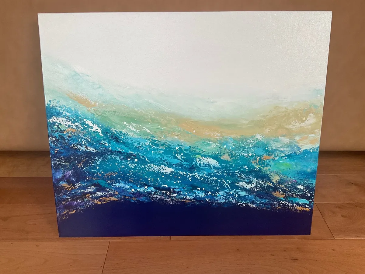 Original textured seascape painting - Image 1