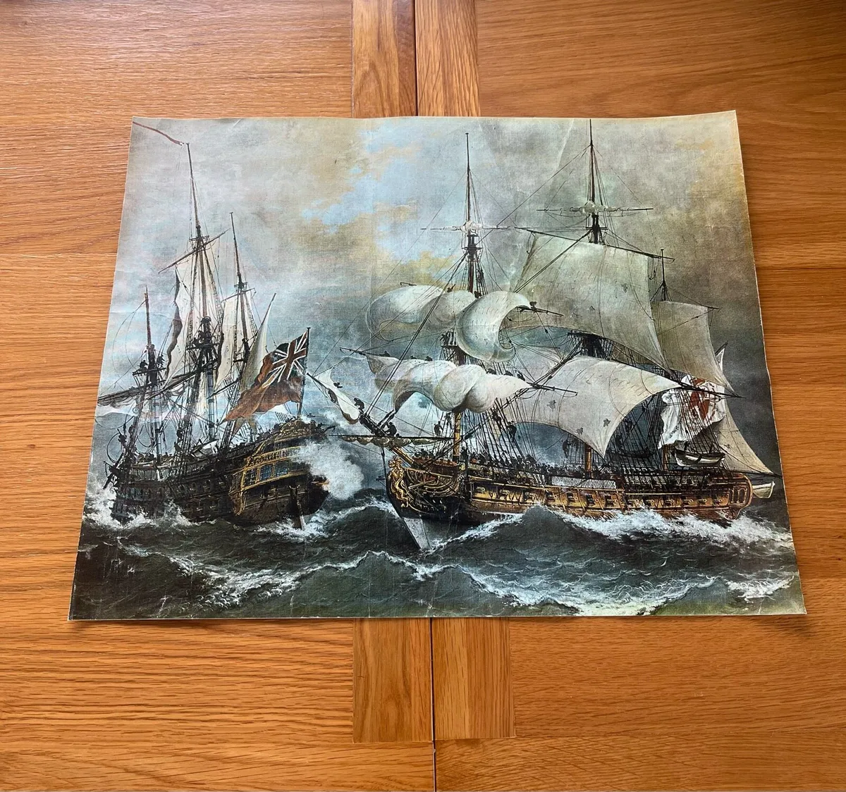 Vintage Naval Print on Canvas - Image 1