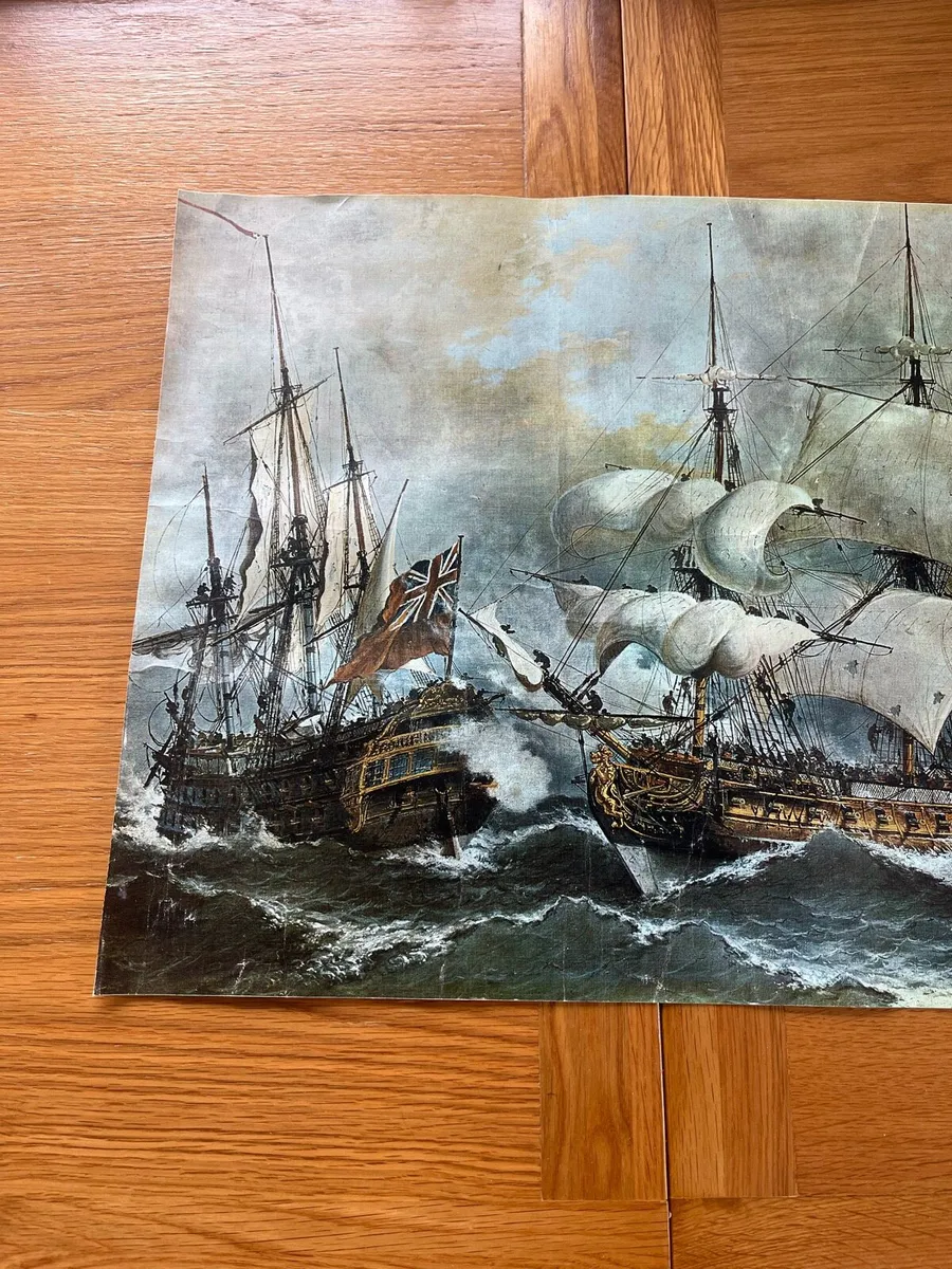 Vintage Naval Print on Canvas - Image 2