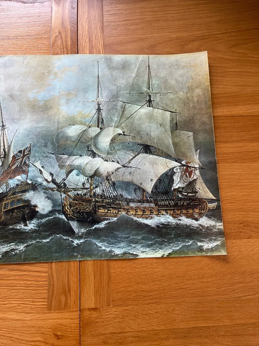 Vintage Naval Print on Canvas - Image 3