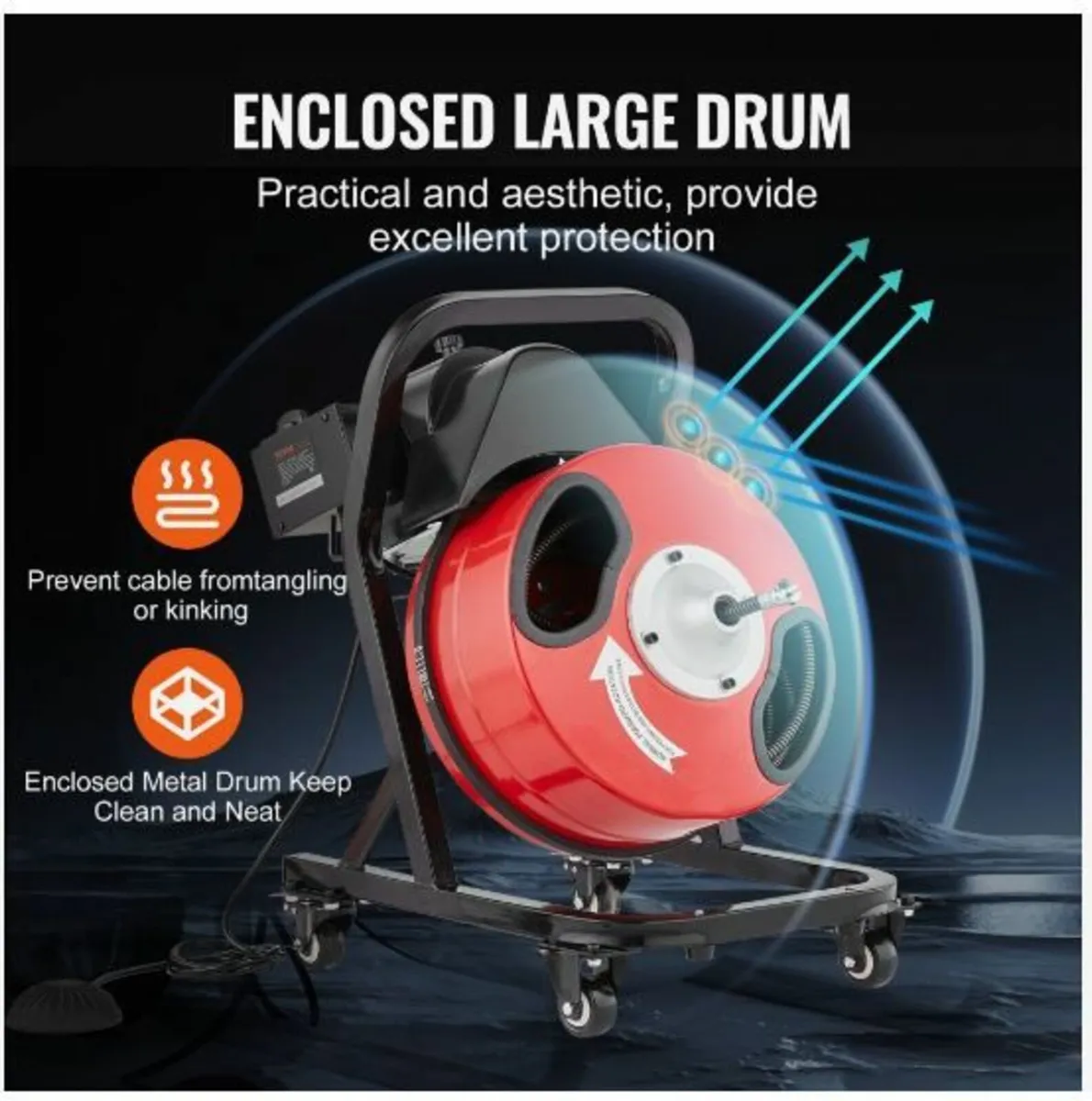 Drain Cleaner Machine 50FT x 1/2 Inch Manual Feed - Image 4