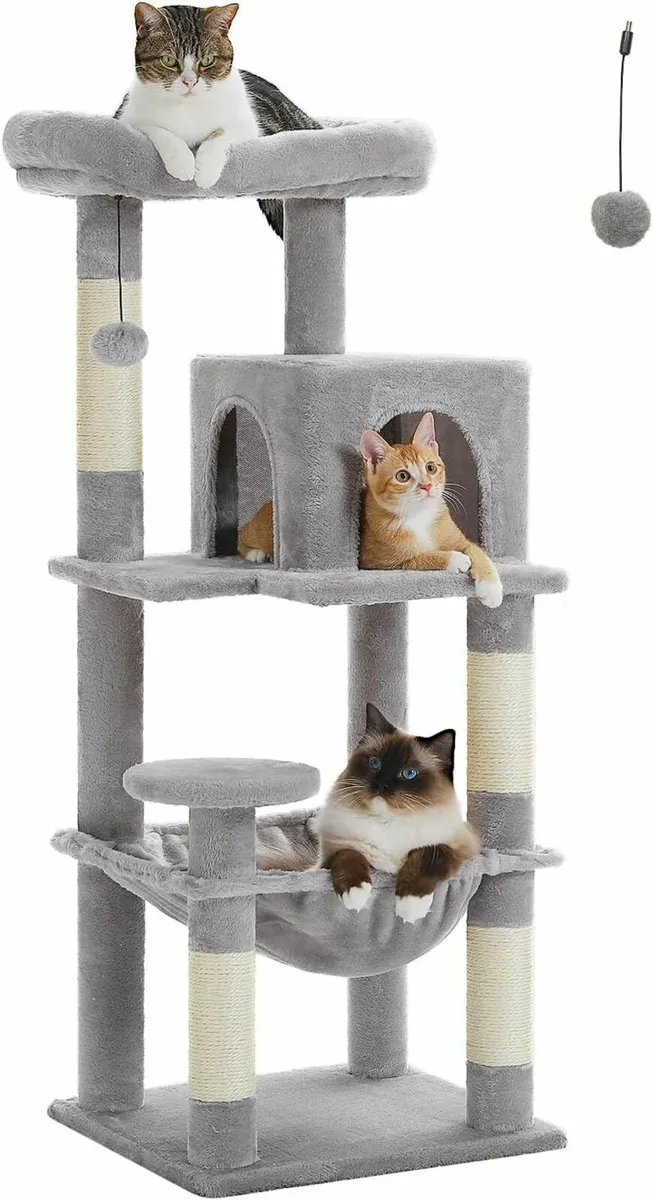 116cm Cat Tree for Indoor Cats  Cozy Condo grey - Image 2