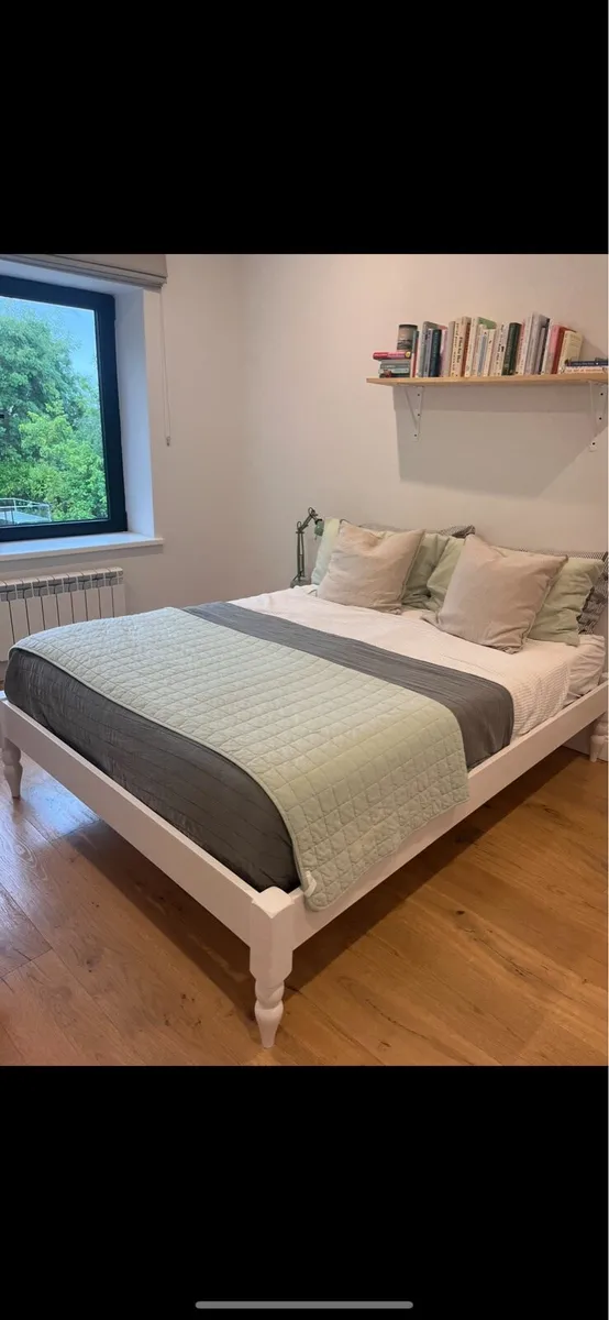 White Wooden Double Bed Frame - Image 1