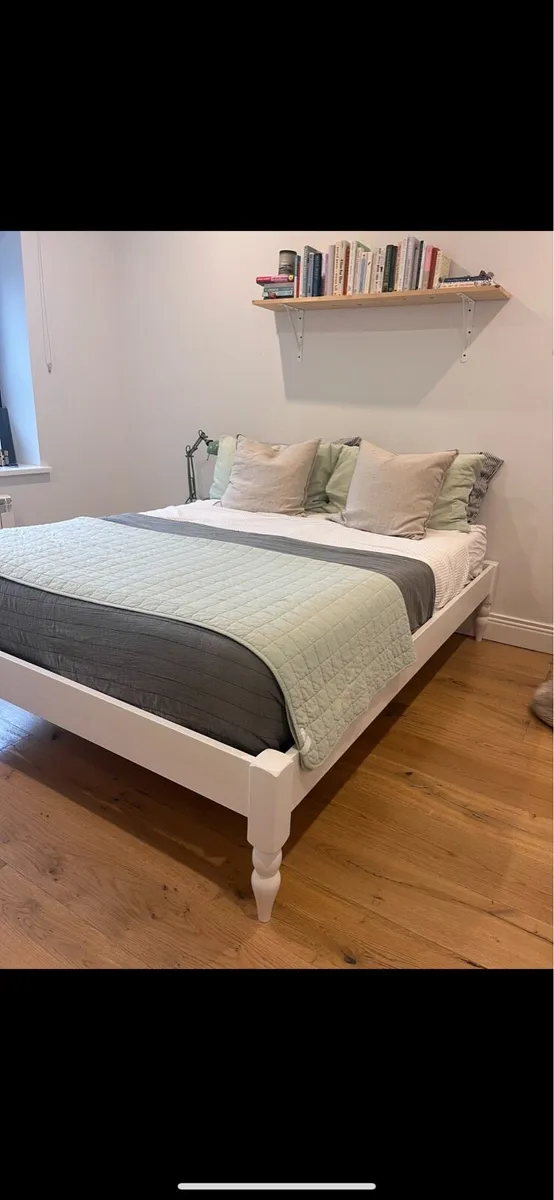 White Wooden Double Bed Frame - Image 2