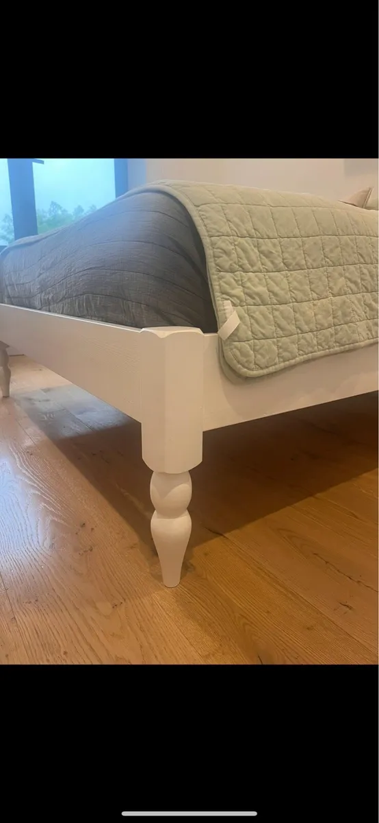 White Wooden Double Bed Frame - Image 4