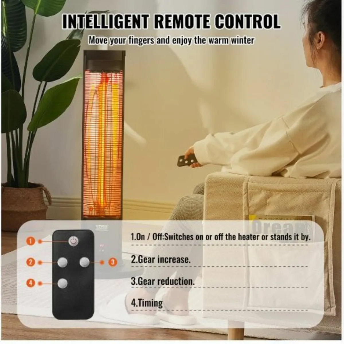 Infrared Heater 2000W Electric Space - Image 2