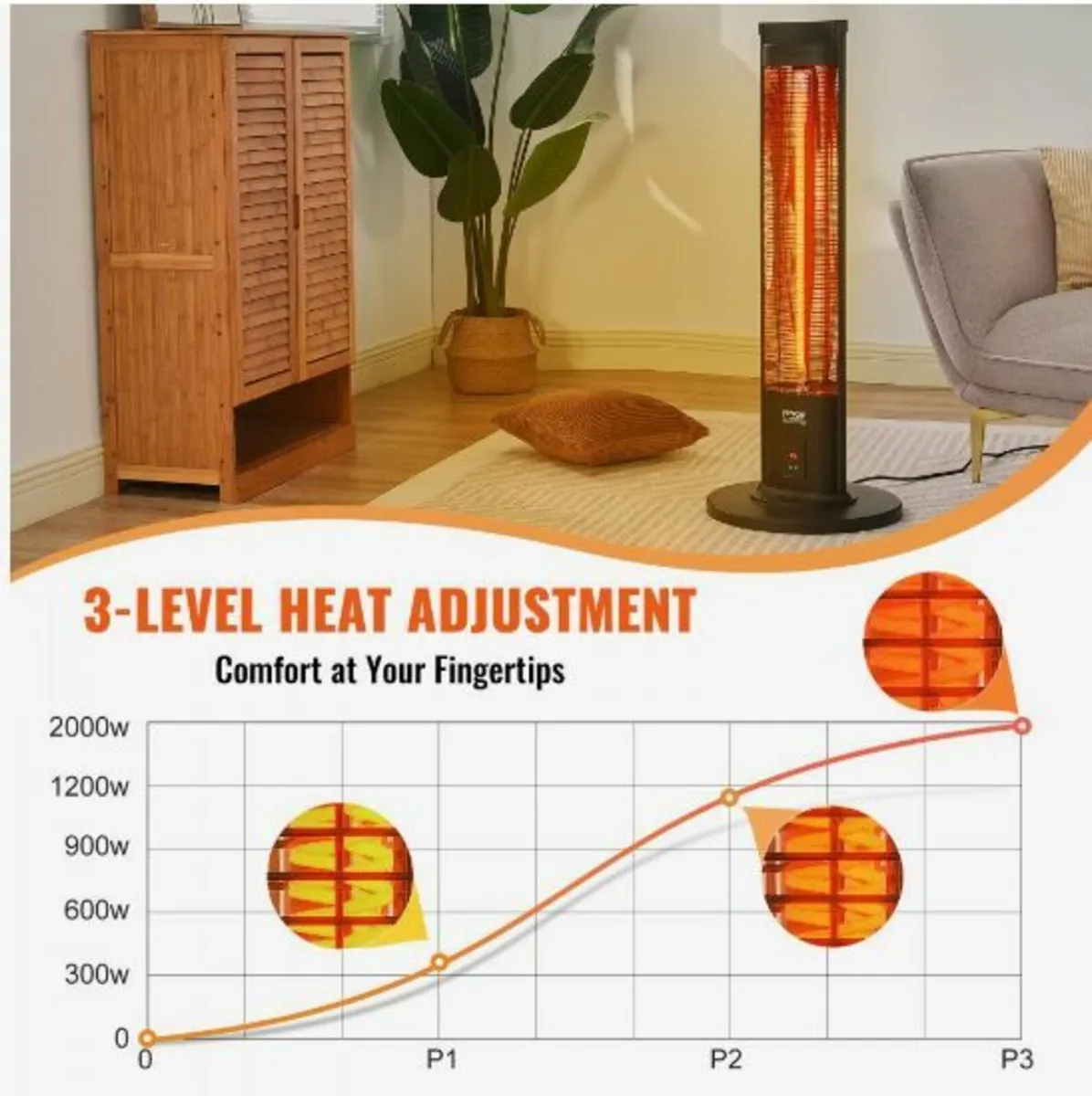 Infrared Heater 2000W Electric Space - Image 4