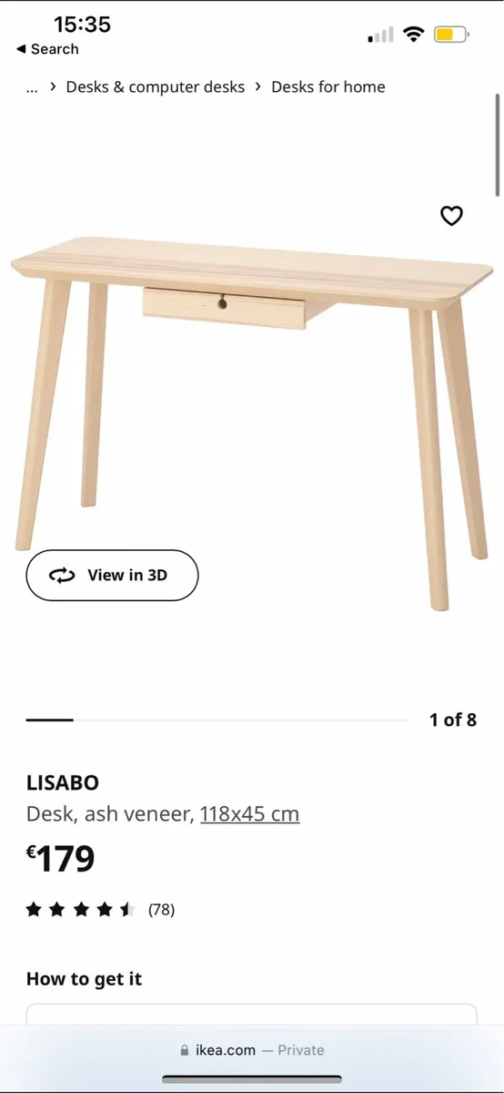 IKEA LISABO Desk & Chair Set – Ash Wood - Image 1