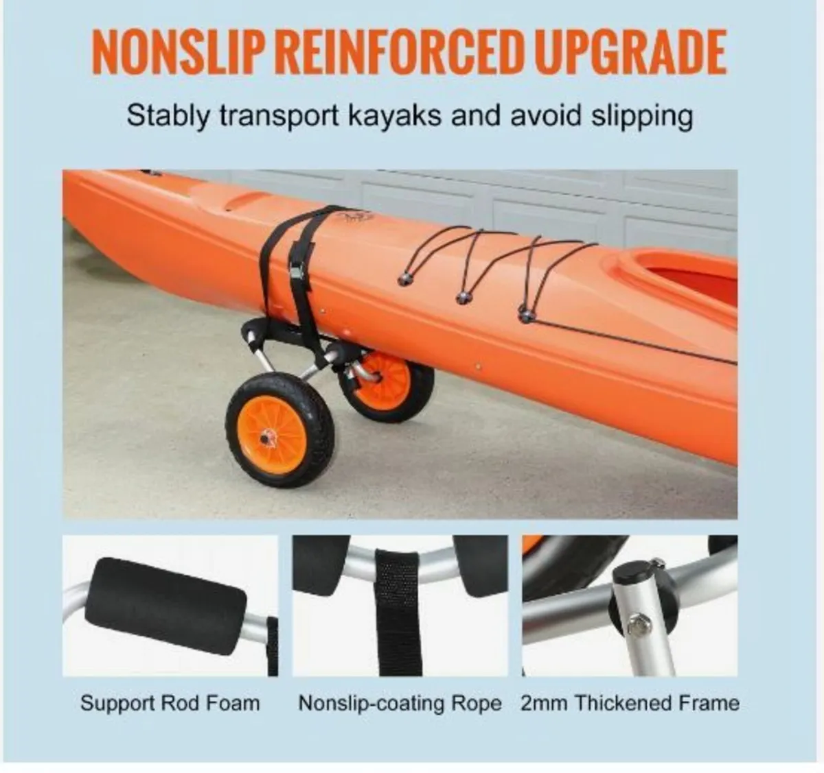 Heavy Duty Kayak Cart, 250lbs Load Capacity - Image 4