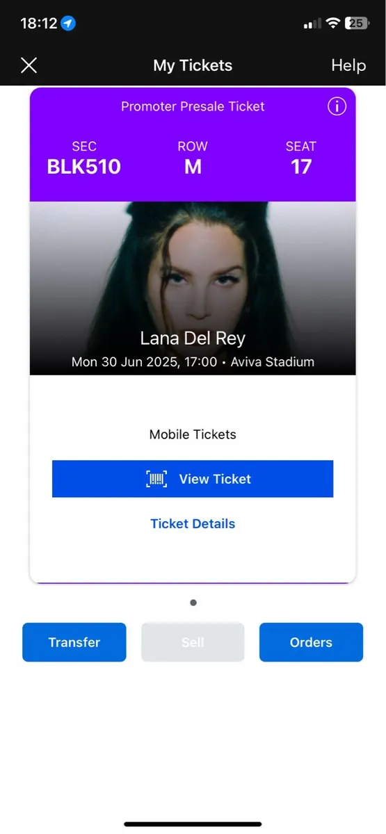 Lana Del Rey Ticket - Image 2