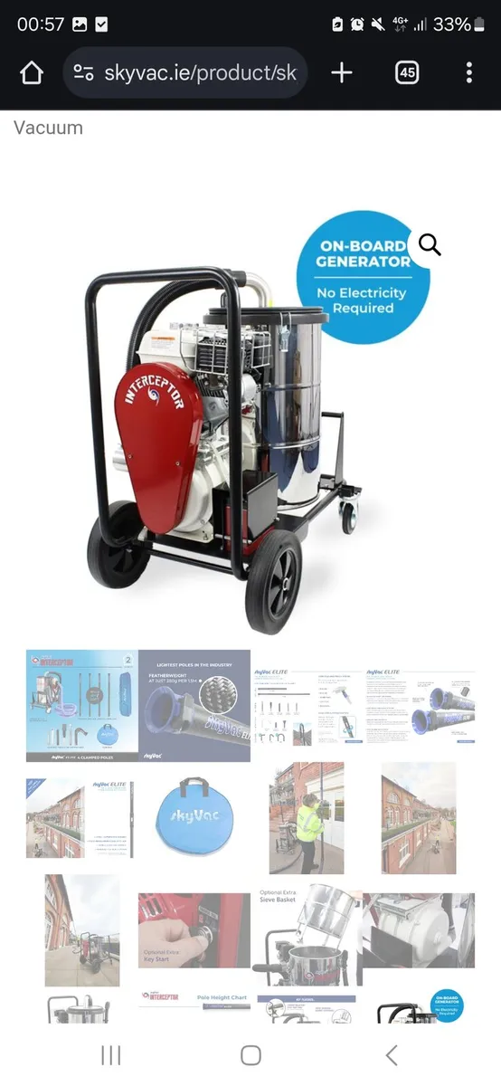 SkyVac Interceptor  Gutter Vacuum Petrol - Image 1