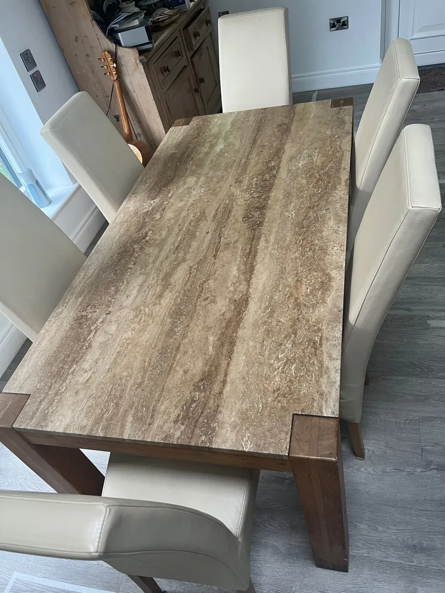 Granite Kitchen Table and 6 chairs - Image 1