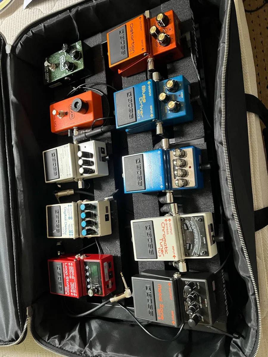 Guitar Pedal Board and Pedals - Image 1