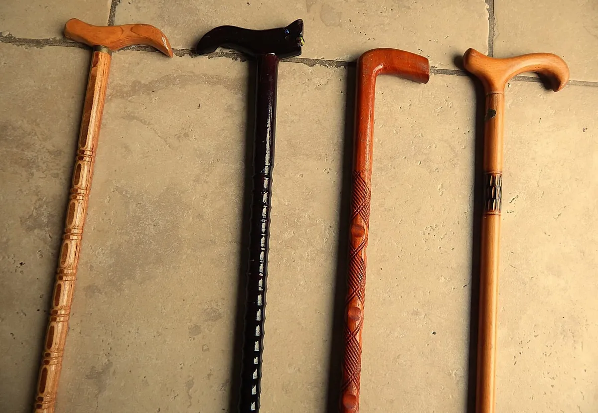 Selection of 4 Hand Crafted Walking Sticks - Image 2