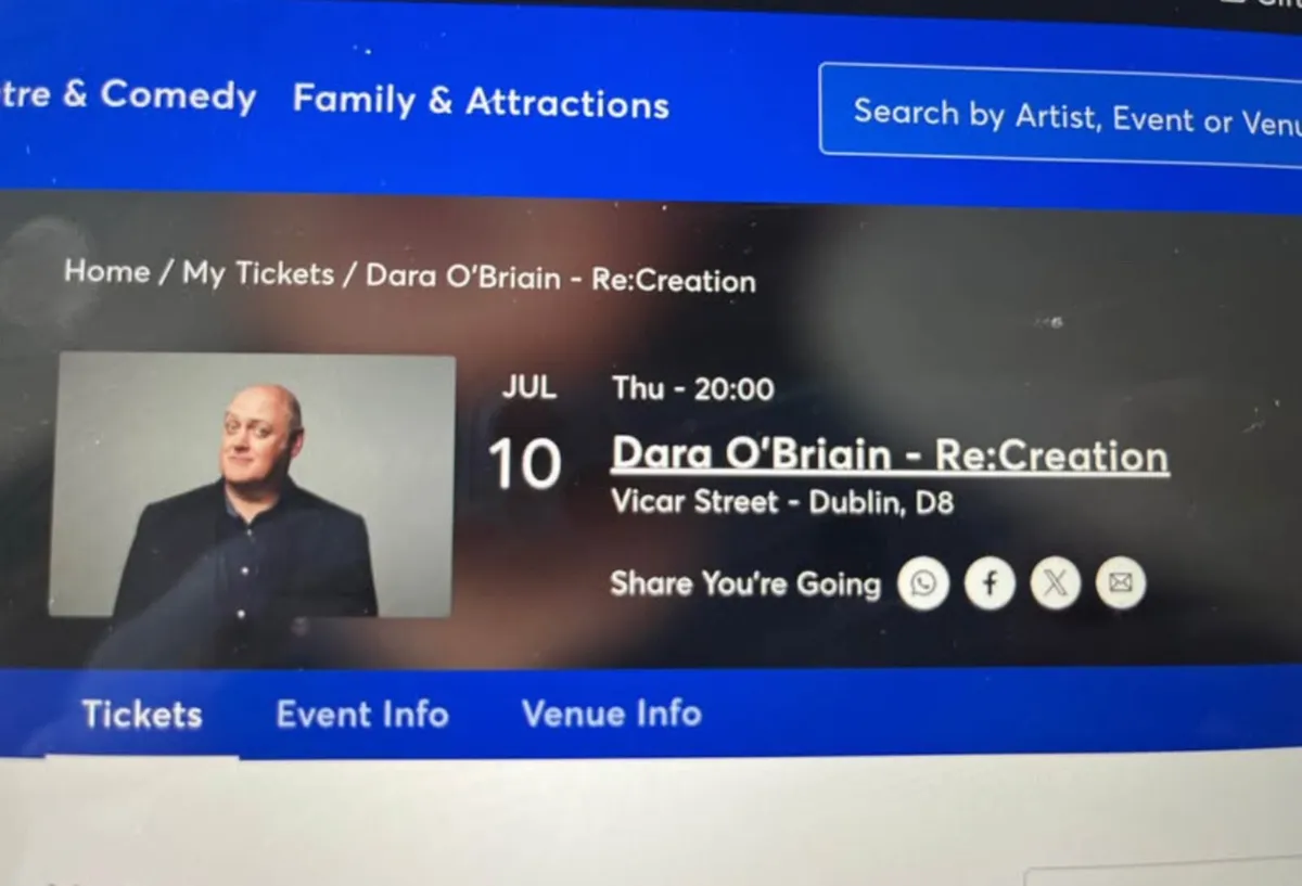 2 Tickets to Dara O Briain on July 10
