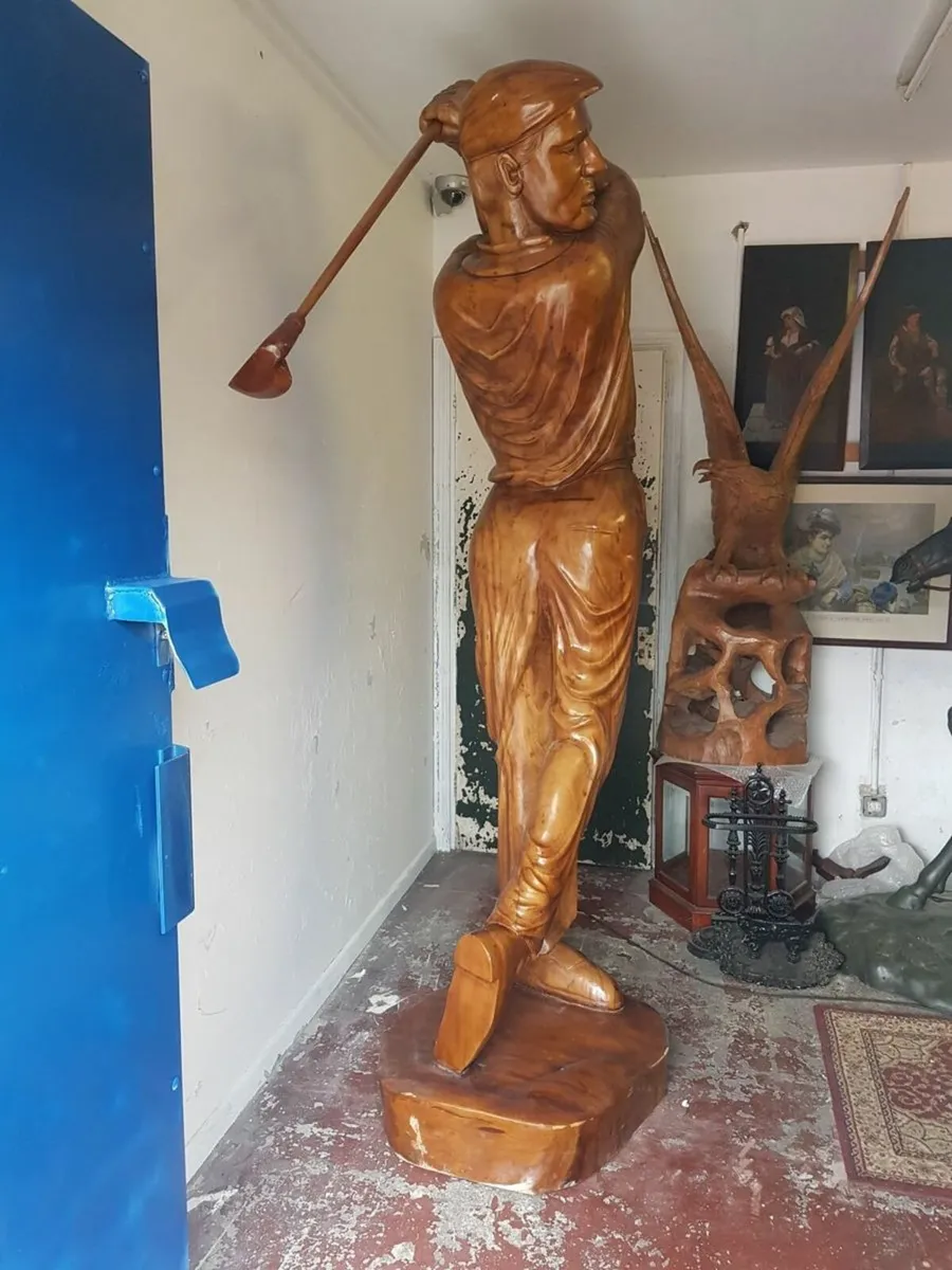 Larger Than Life Teak Golfer (8'3" Tall) - Image 2