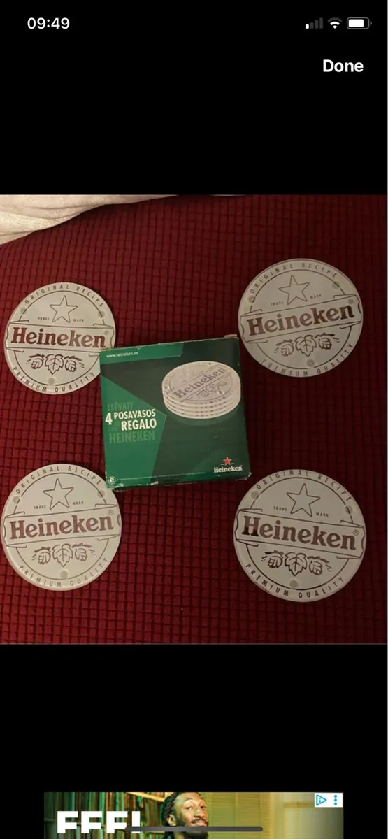 New Heineken Glass Coasters (4) - Image 1