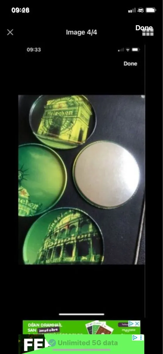 Heineken Metal Coasters (4) - Image 4