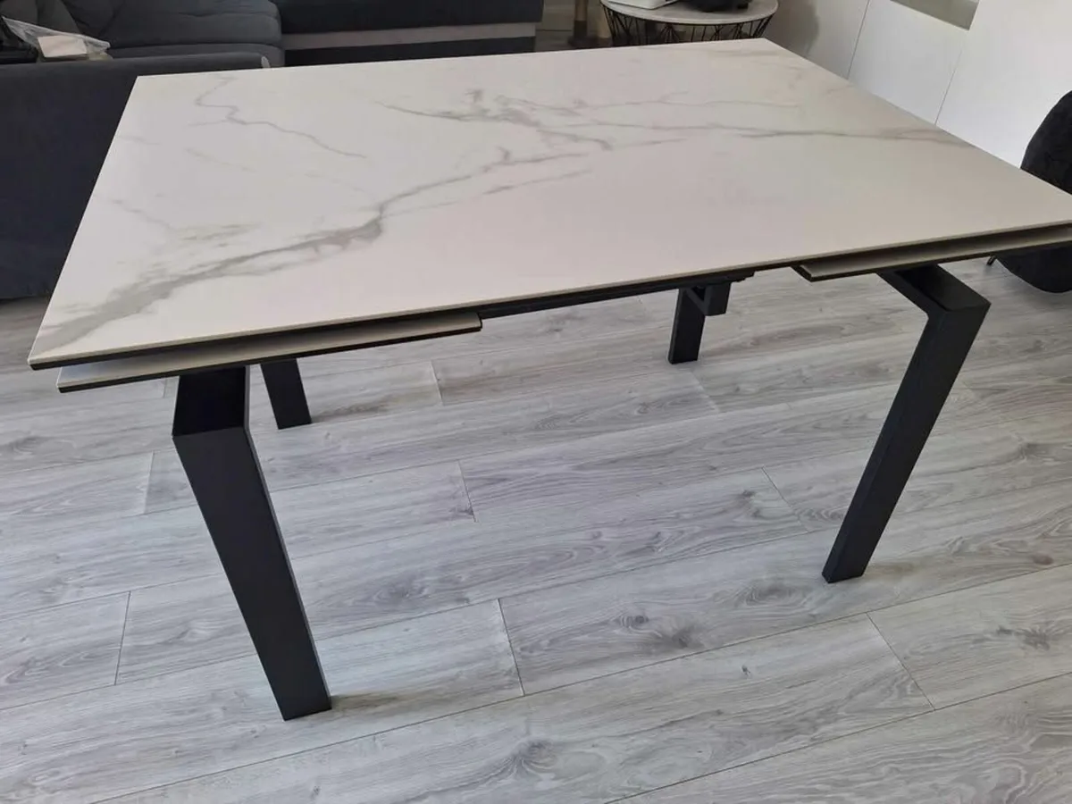 Ceramic white marble dining table - Image 1