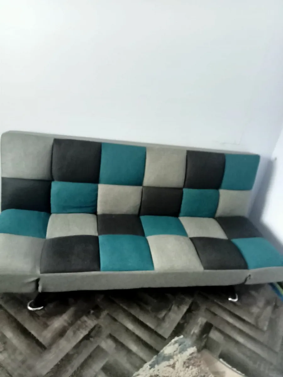 Boston Sofa Bed  (Teal/Grey Patchwork) - Image 3