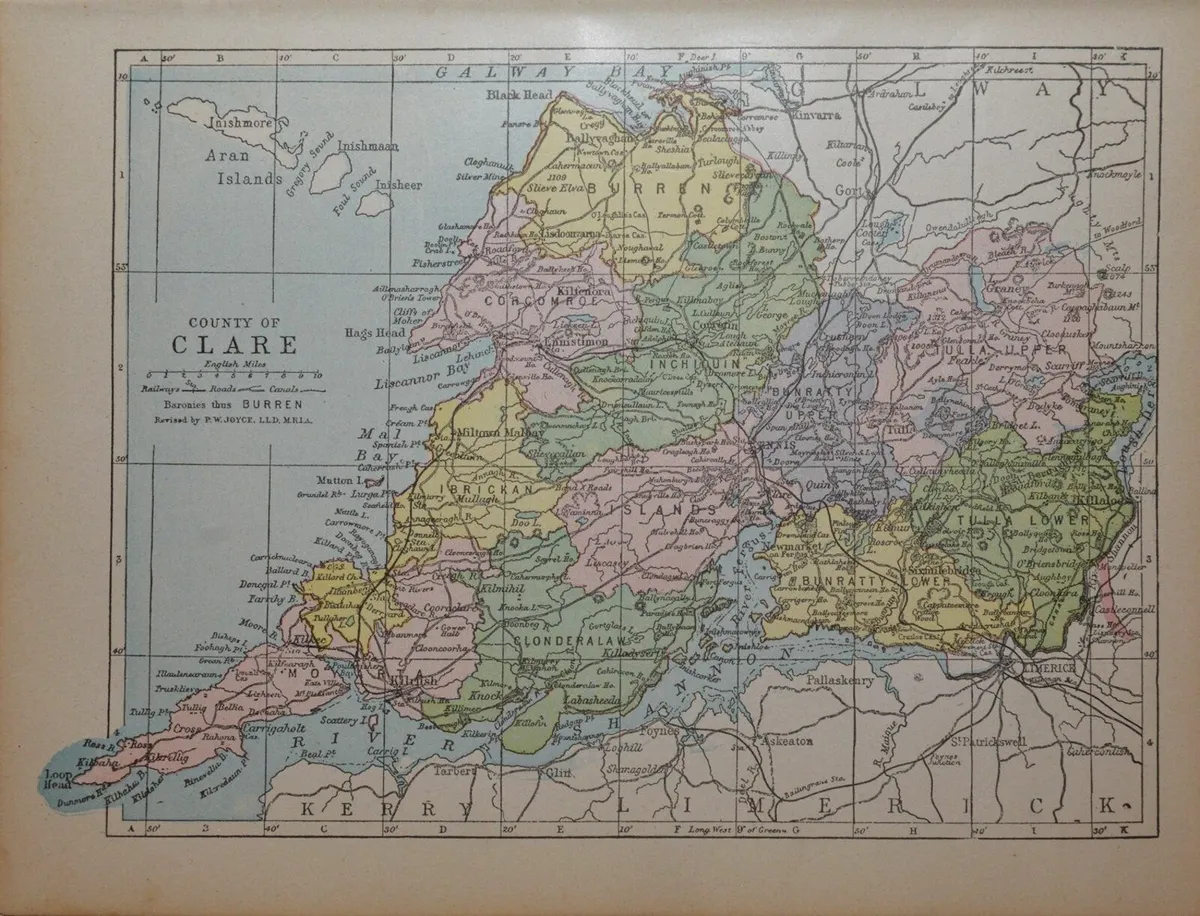 County Clare 1905 Antique Map - Image 1