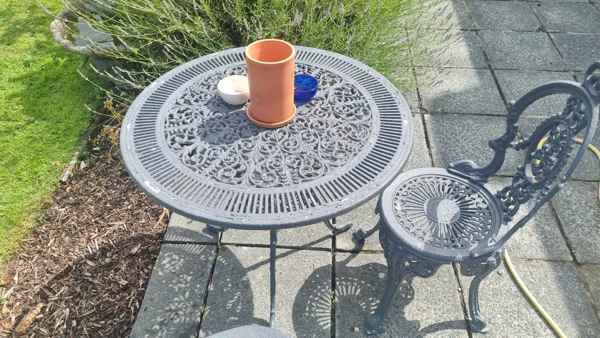 Antique Garden Table and Chairs - Image 1