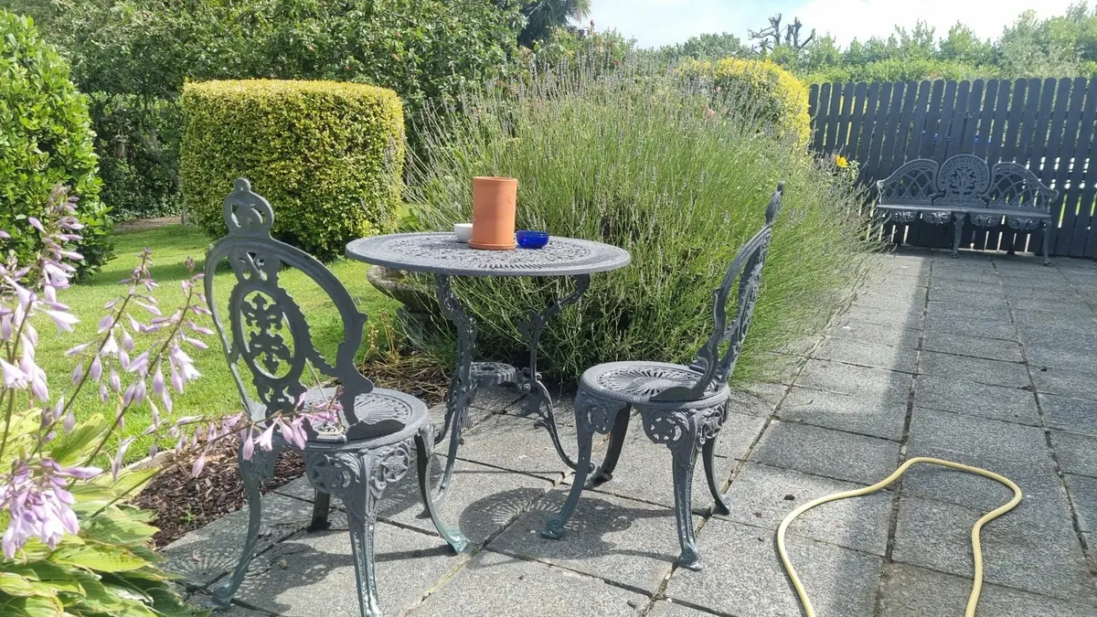 Antique Garden Table and Chairs - Image 2