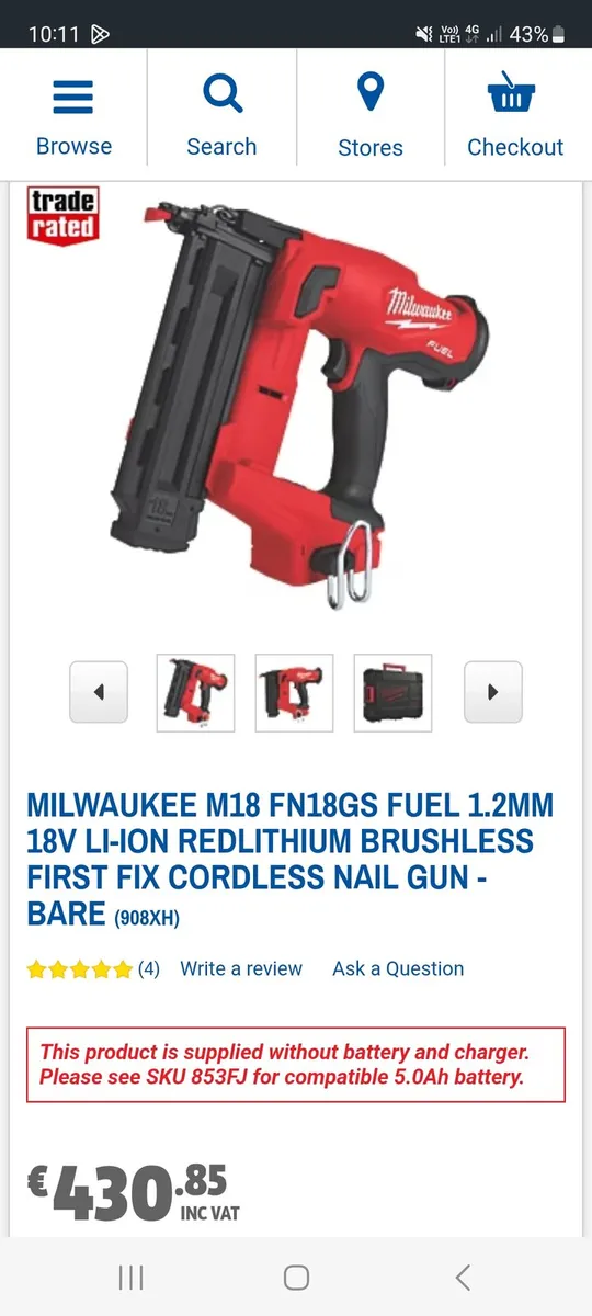 Milwaukee M18 Fuel 18 Gauge Finish Nailer M18FN18G - Image 4