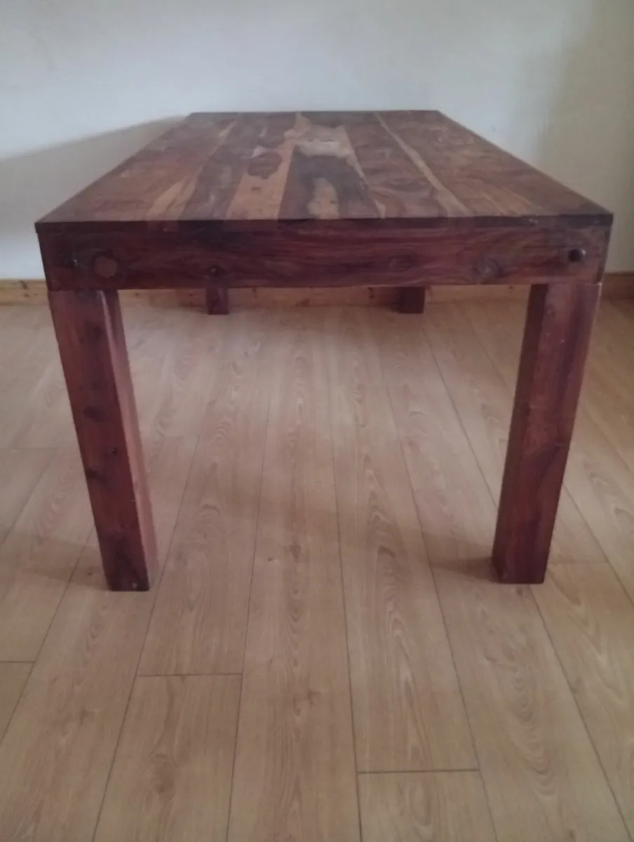 Quality Old Style Modern Walnut dining table 4-8p - Image 2