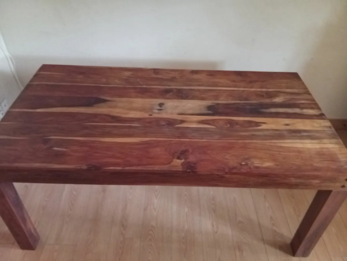 Quality Old Style Modern Walnut dining table 4-8p - Image 4