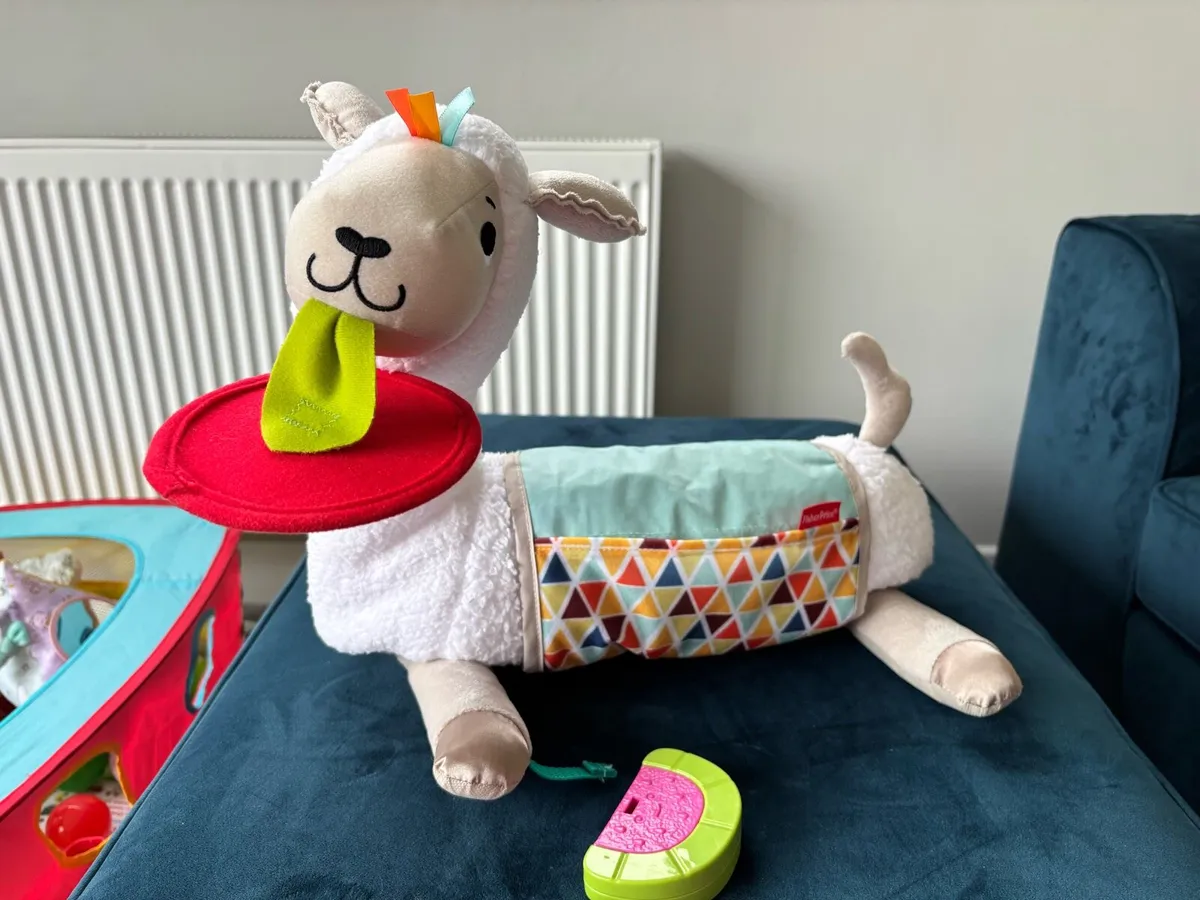 Fisher Price Grow with Me Tummy Time Llama Pillow - Image 1