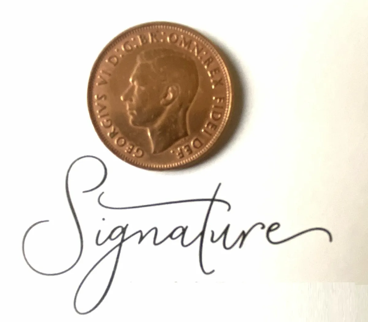 Georgivs vi. penny from 1949, Free Post - Image 1