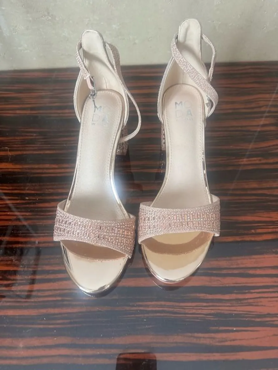 Sparkly Heels rose gold size 5 Moda in Pelle - Image 1