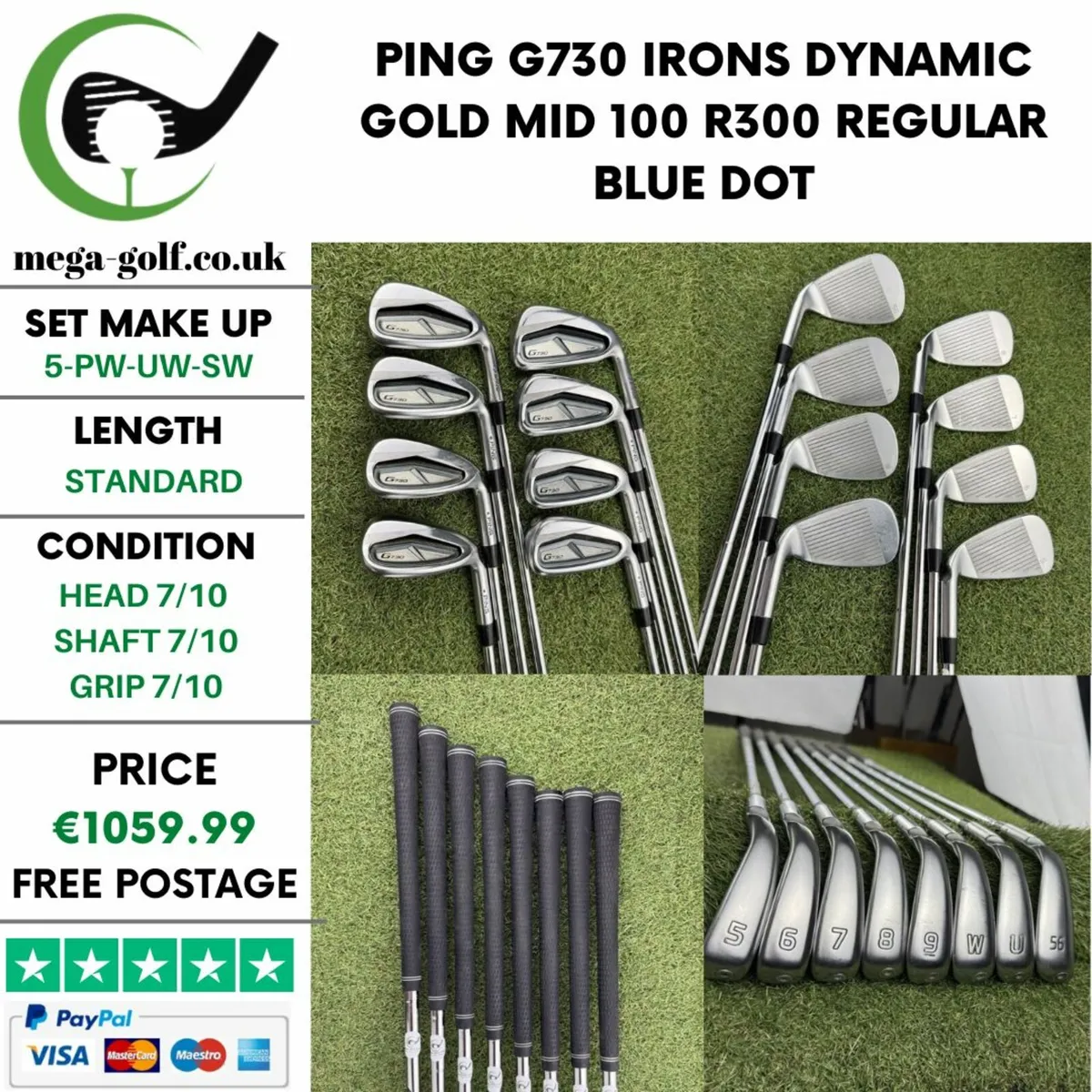 PING G730 IRONS / 5-PW-UW-SW / REGULAR - Image 1