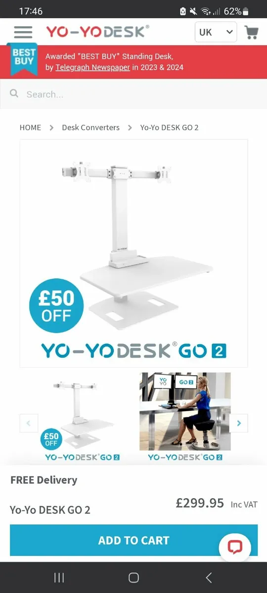 Yo Yo Desk Sit Stand Dual Monitor Riser - Image 2