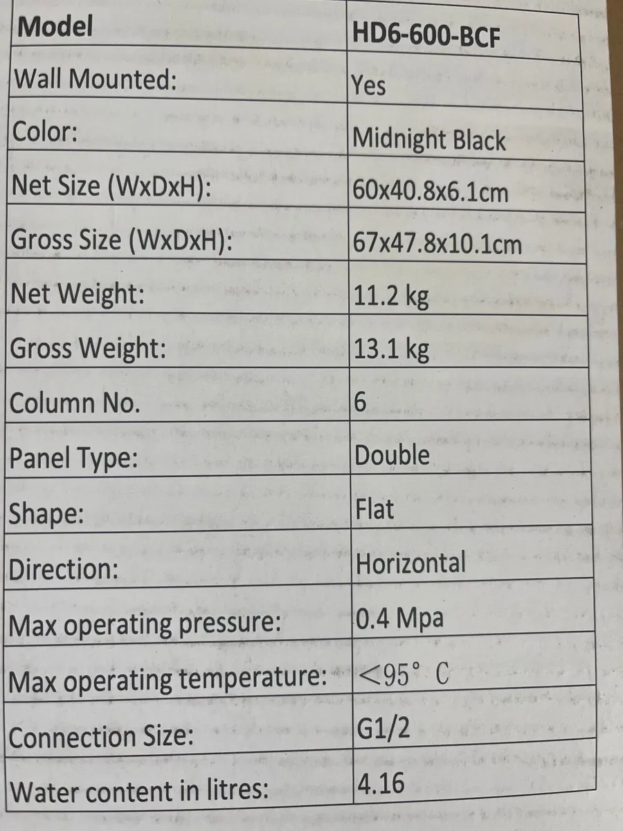 Central Heating Designer Radiator Black - Image 2